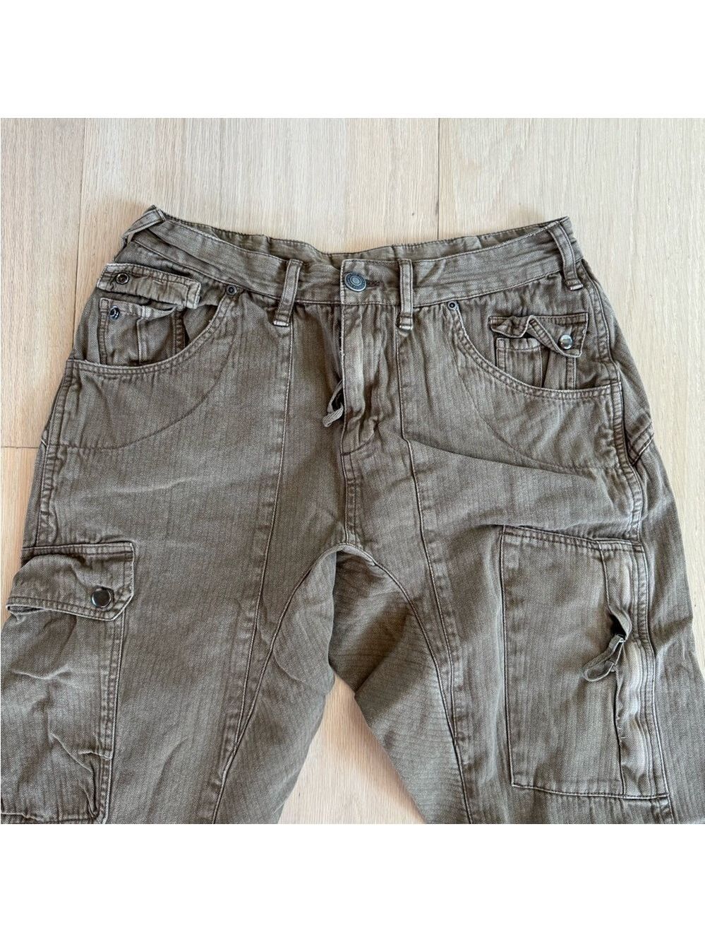 Free People Rule Breaker Slim Pants Size 6 Olive NWOT - Picture 4 of 9